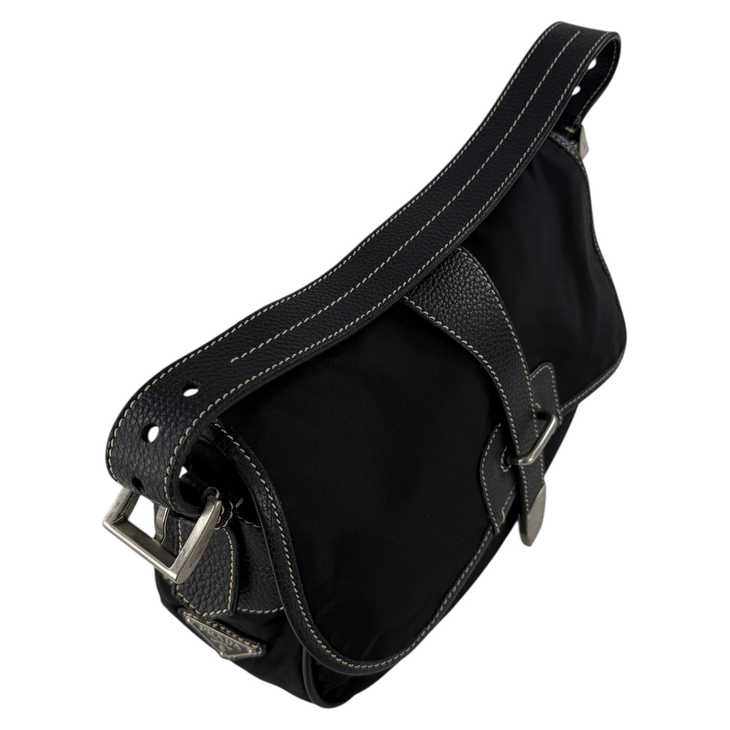 Prada Tessuto Nylon Triangle Logo Shoulder Bag