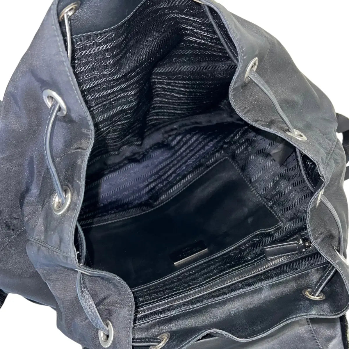 Prada Studded Tessuto Fur Backpack