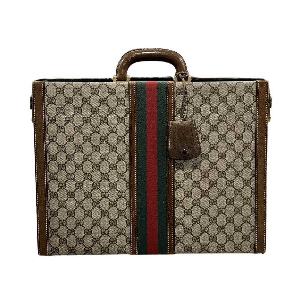 Gucci Monogram Web Stripe Hard Sided Briefcase Trunk