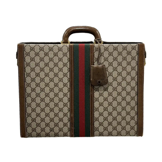 Gucci Monogram Web Stripe Hard Sided Briefcase Trunk