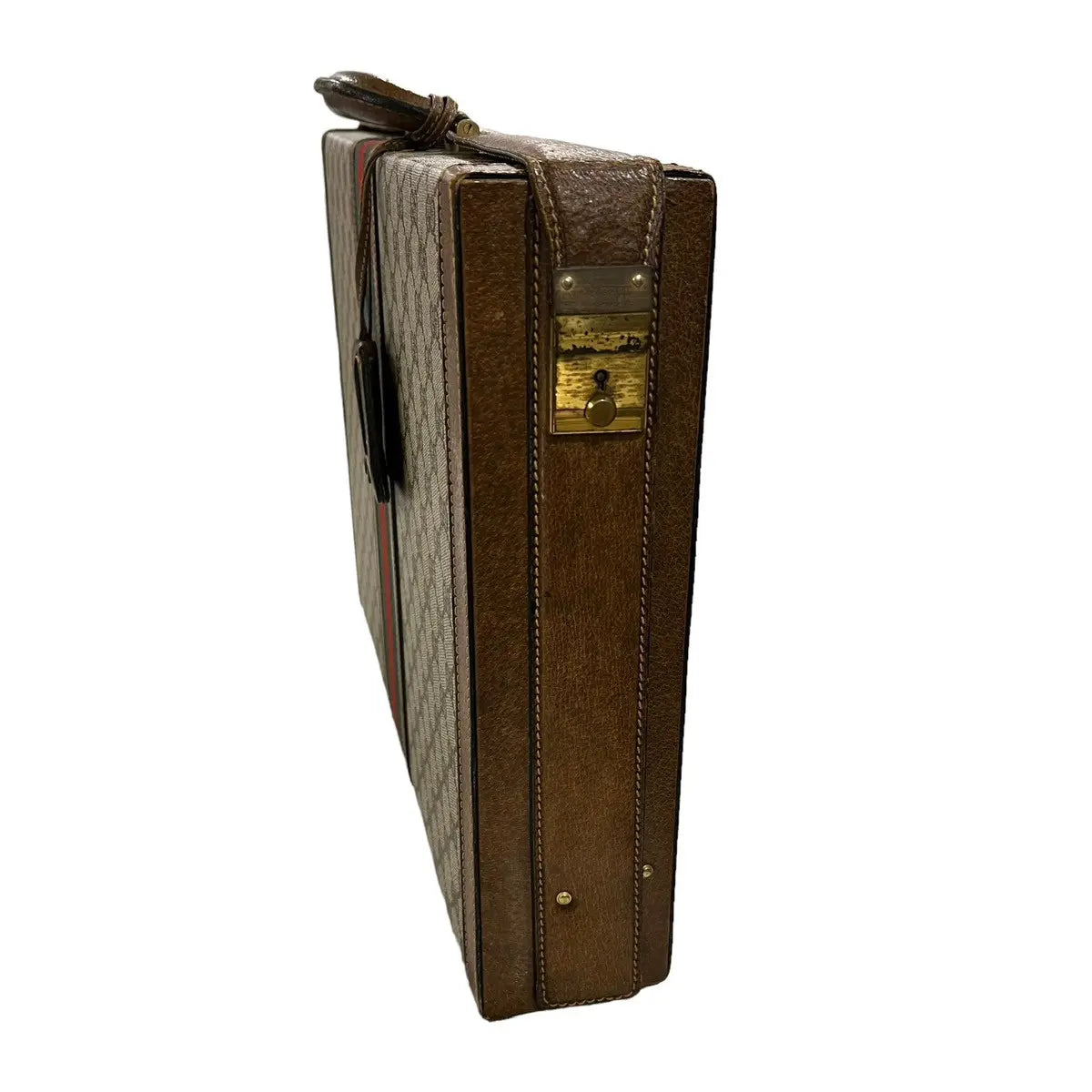 Gucci Monogram Web Stripe Hard Sided Briefcase Trunk