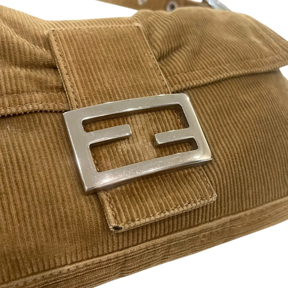 Fendi Corduroy Baguette Shoulder Bag