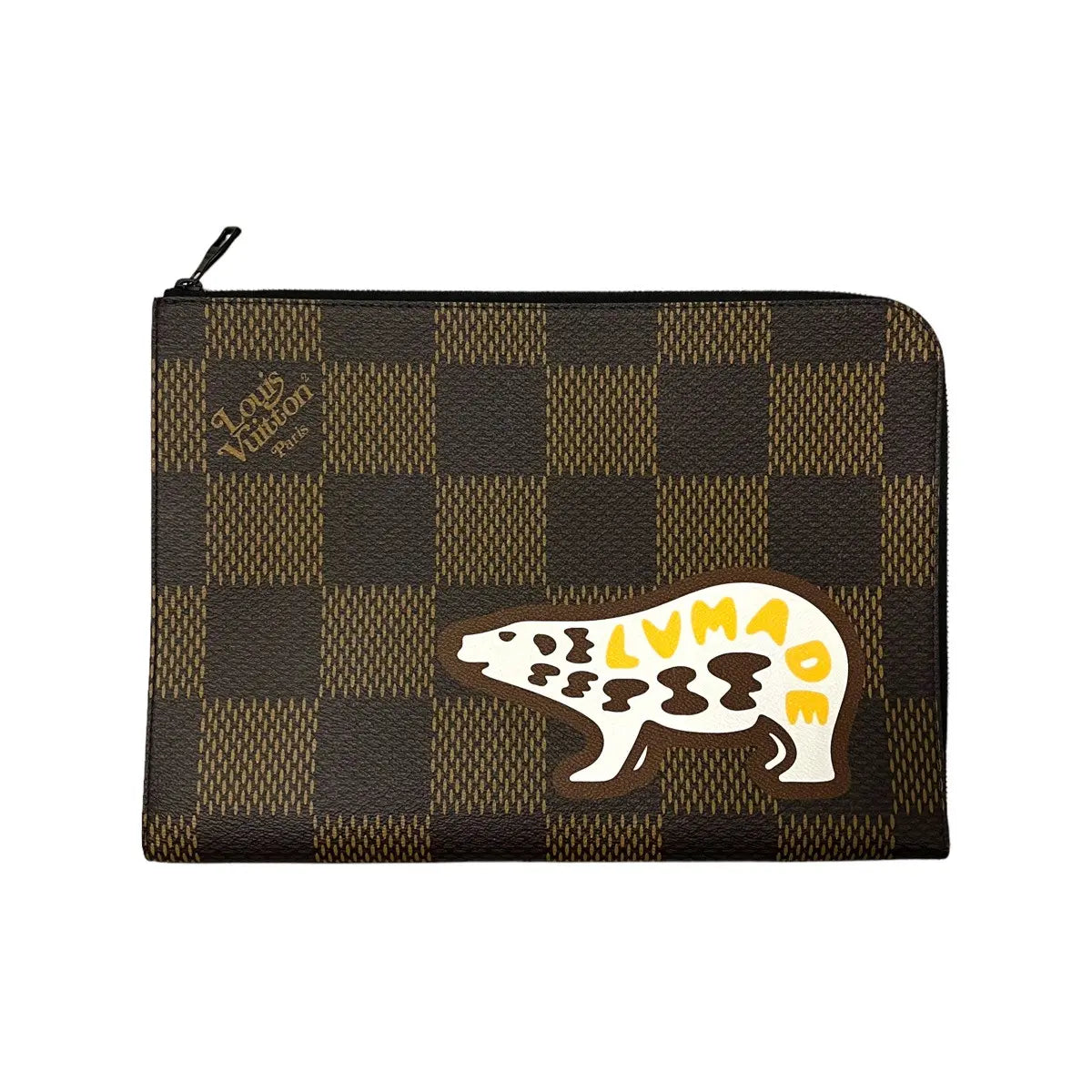 Louis Vuitton Giant Damier Bear Pochette Jour GM Clutch Bag