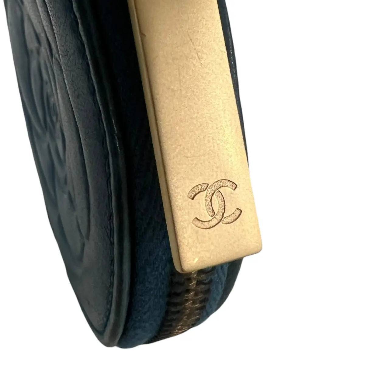 Chanel Camelia Leather Round Coin Purse