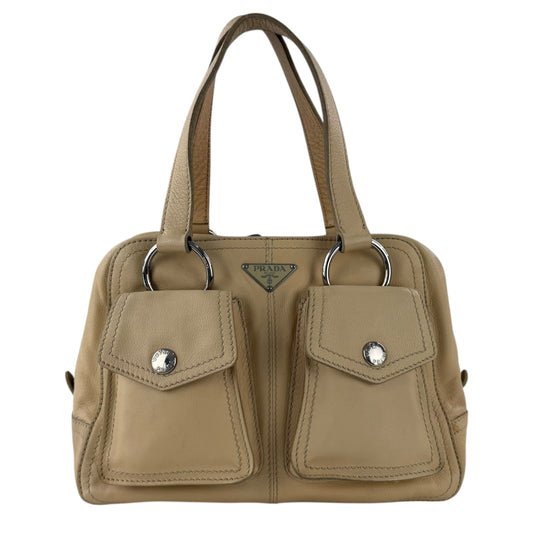 Prada Leather Double Pocket Shoulder Bag