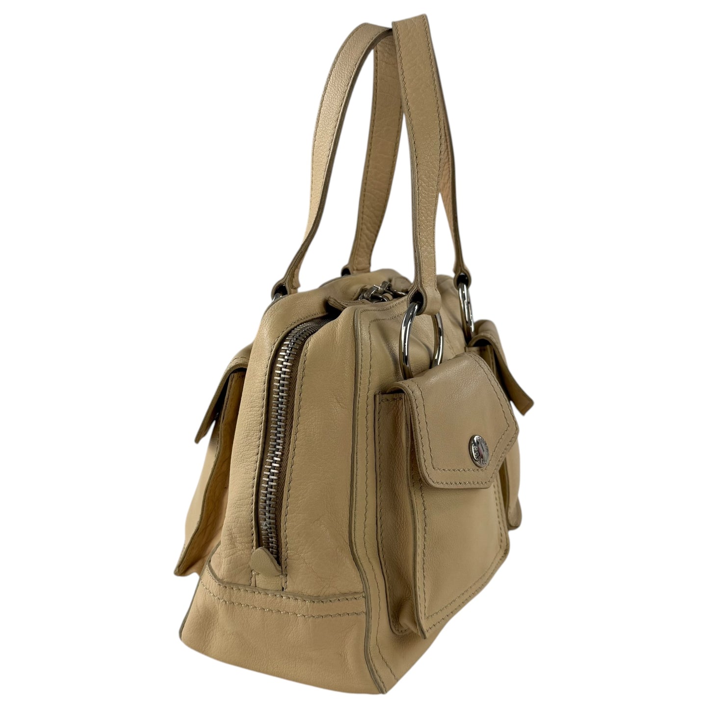 Prada Leather Double Pocket Shoulder Bag
