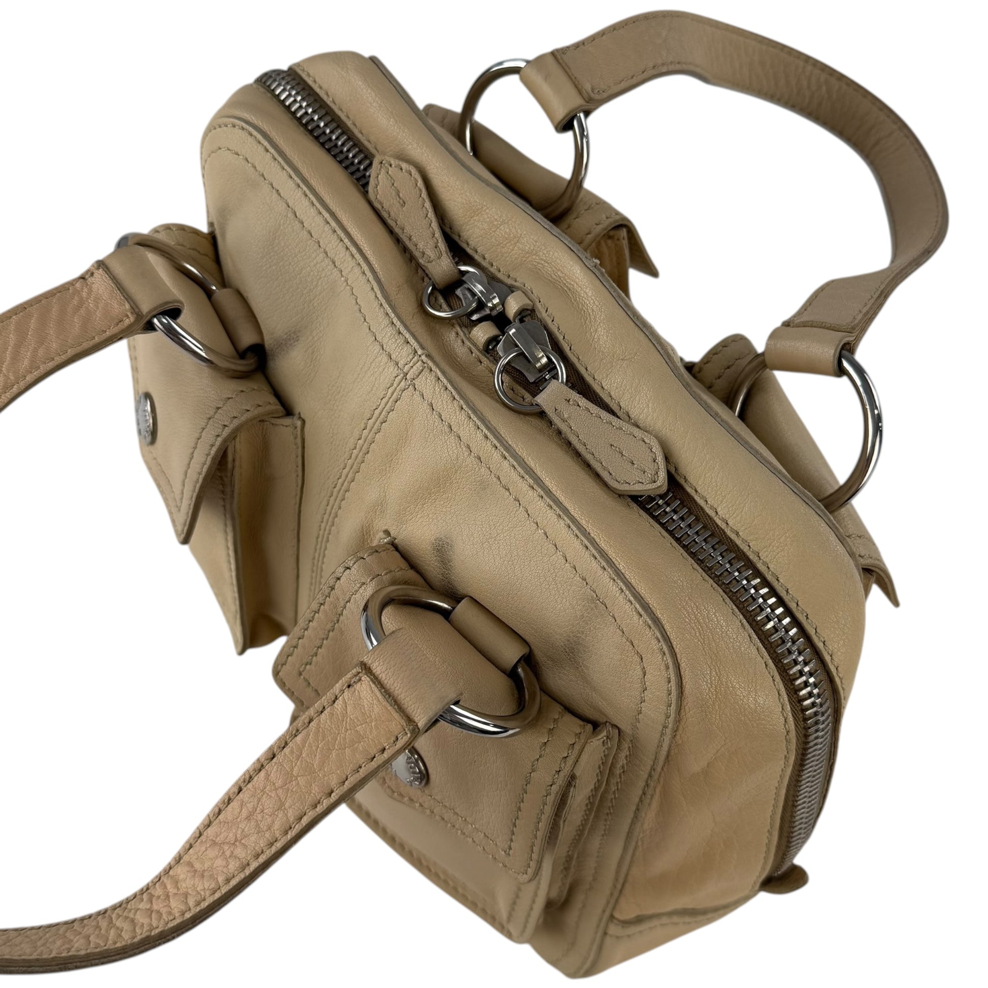 Prada Leather Double Pocket Shoulder Bag