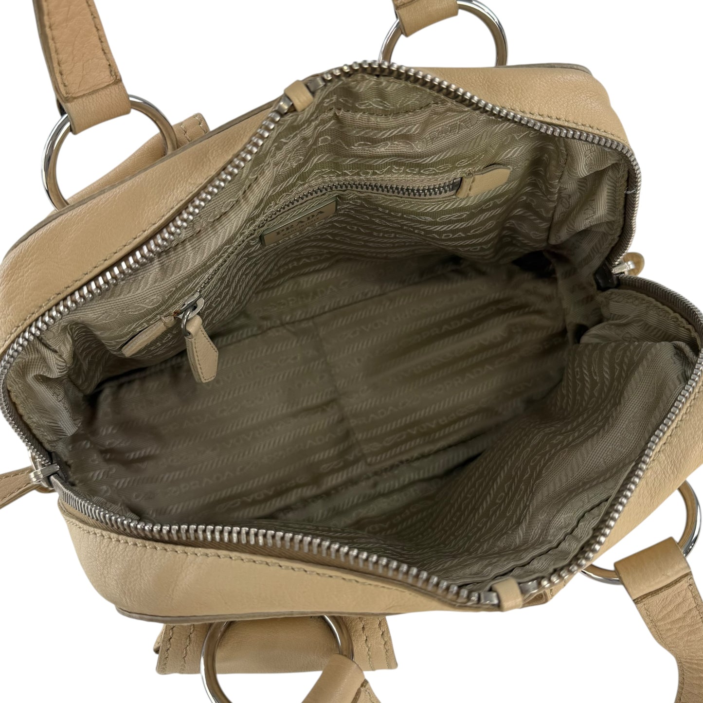 Prada Leather Double Pocket Shoulder Bag
