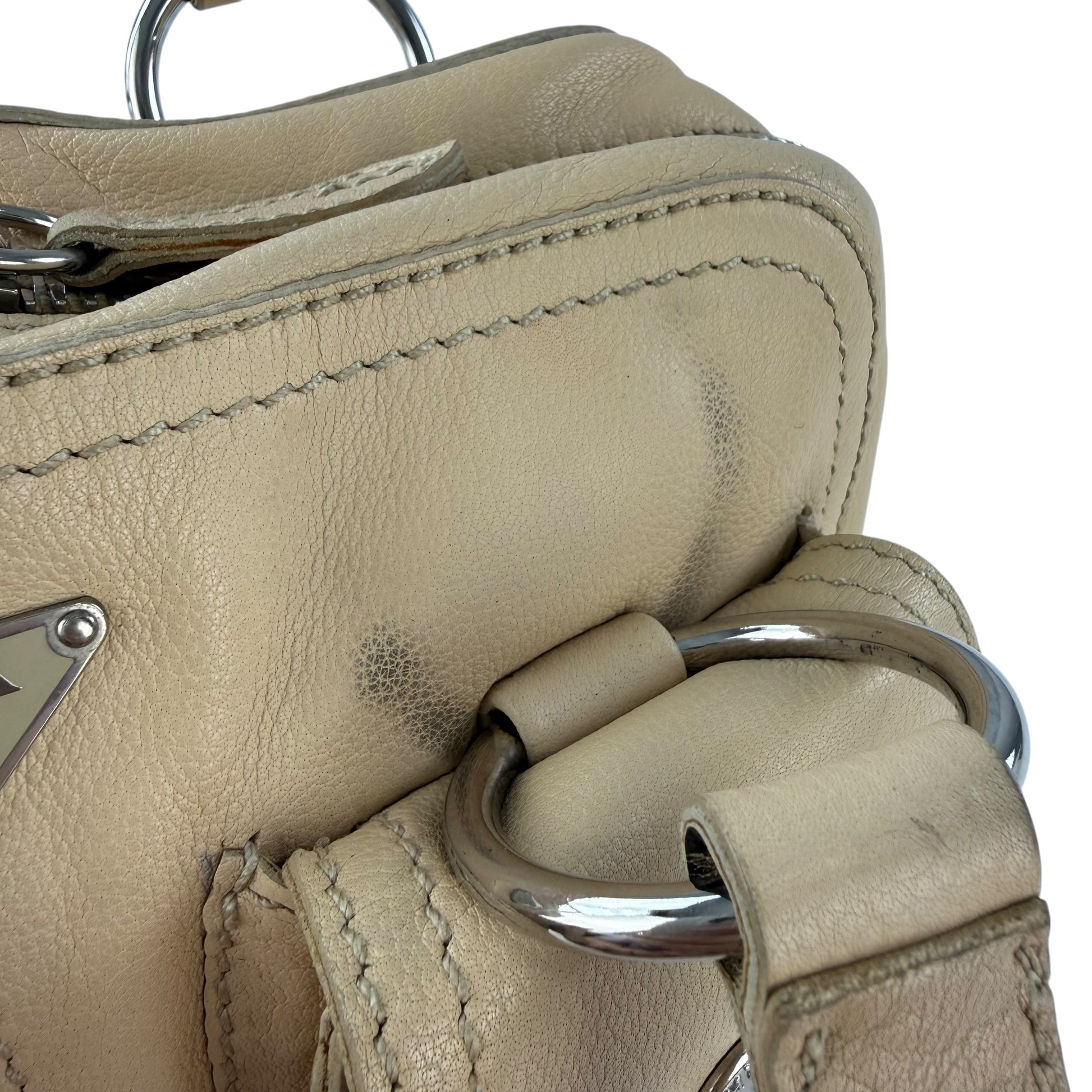 Prada Leather Double Pocket Shoulder Bag