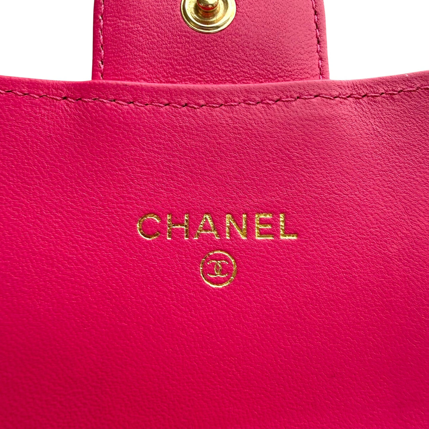 Chanel CC Lambskin Chevron Stitch Long Wallet