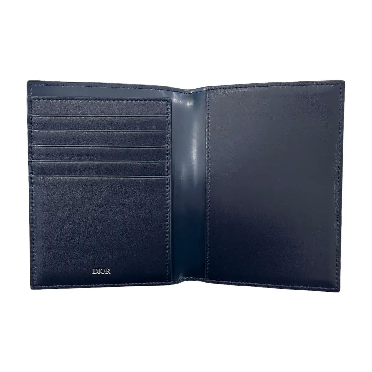 Dior Oblique Leather Passport Holder Travel Wallet