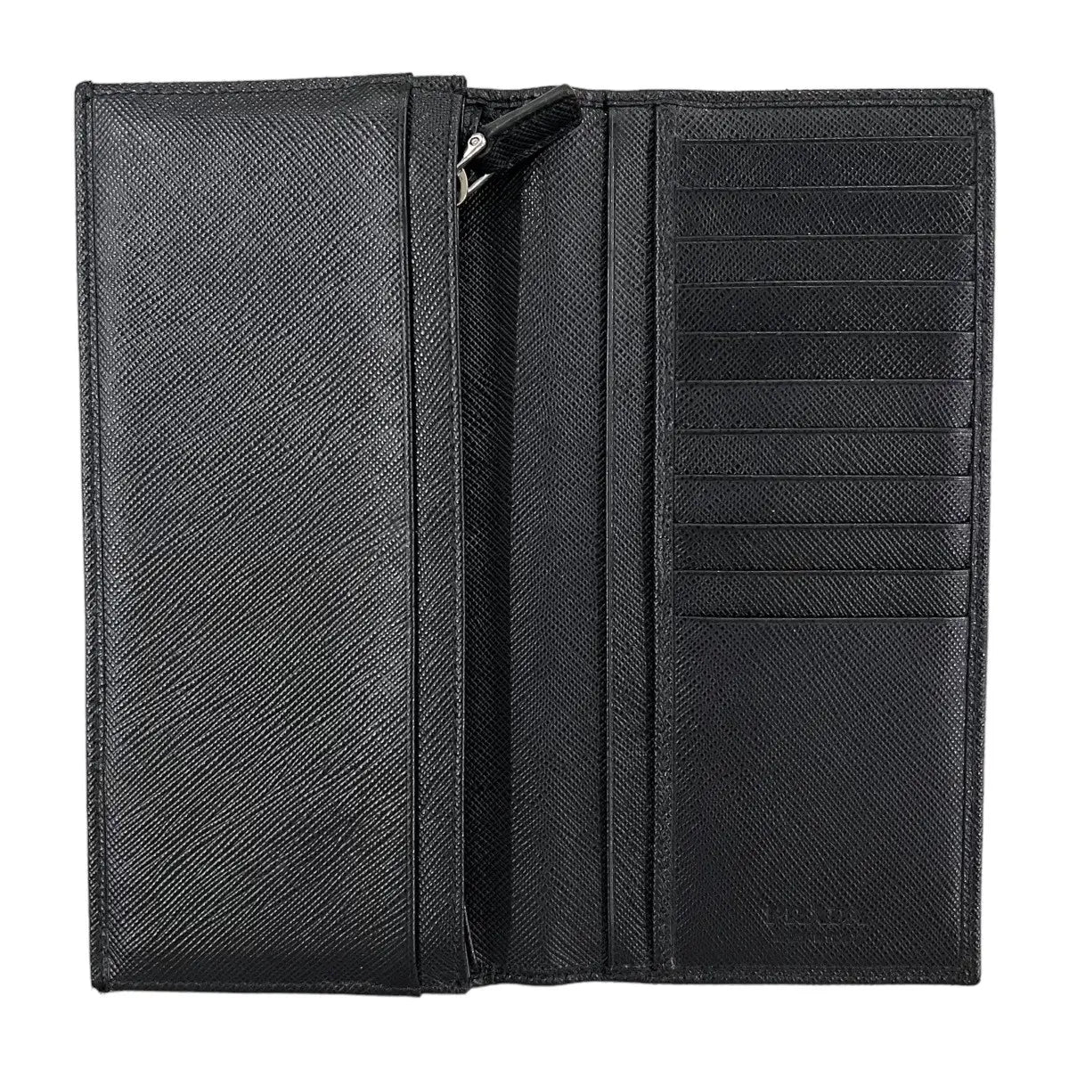 Prada Saffiano Corner Logo Long Wallet