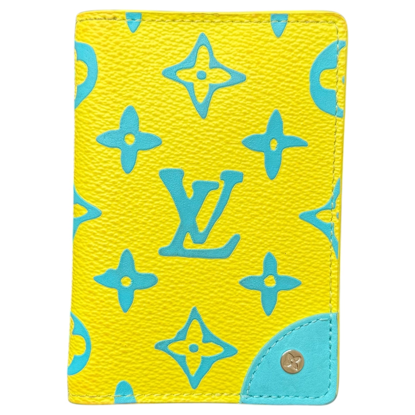 Louis Vuitton Monogram Playground Pocket Organizer Card Holder Wallet Lime