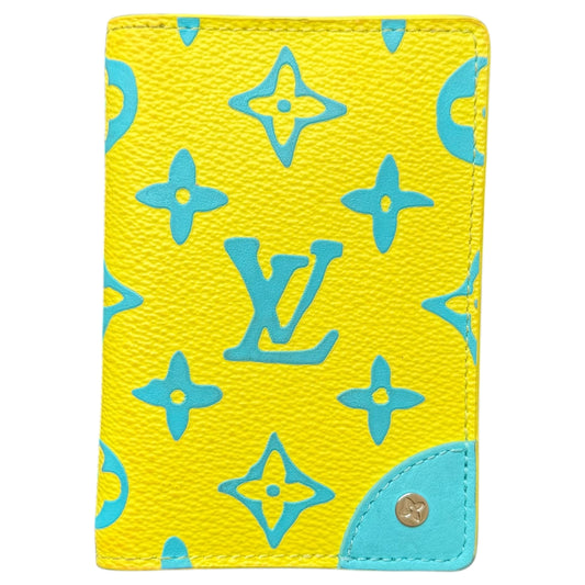 Louis Vuitton Monogram Playground Pocket Organizer Card Holder Wallet Lime