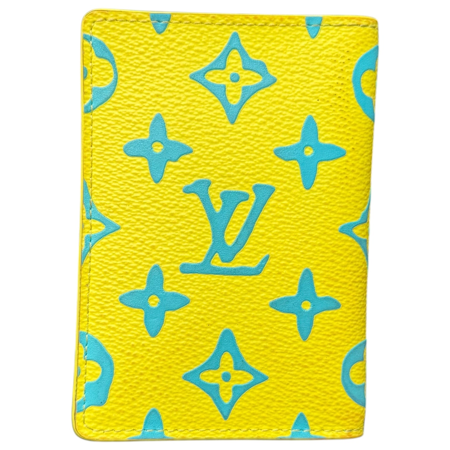 Louis Vuitton Monogram Playground Pocket Organizer Card Holder Wallet Lime