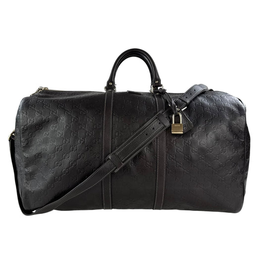 Gucci Monogram Leather Duffle Bag