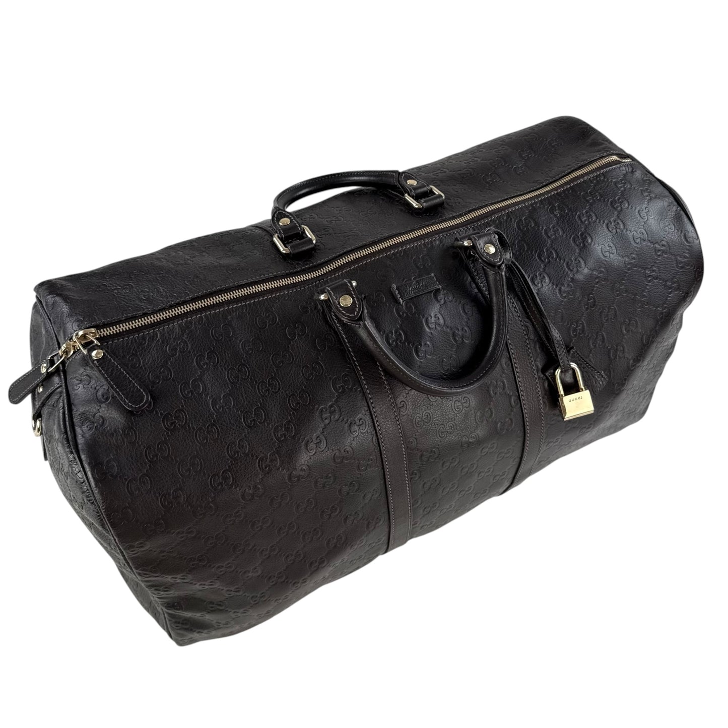 Gucci Monogram Leather Duffle Bag