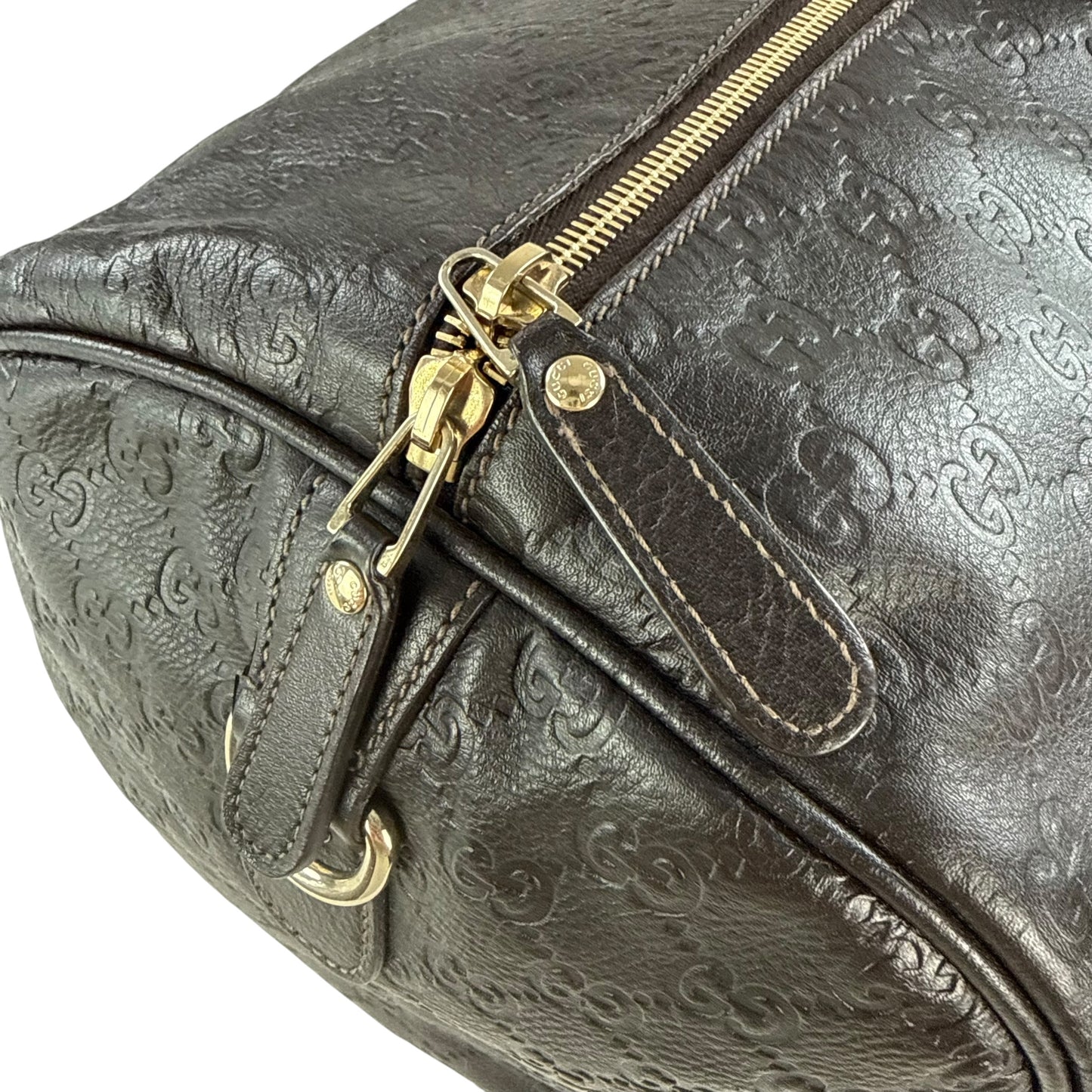 Gucci Monogram Leather Duffle Bag