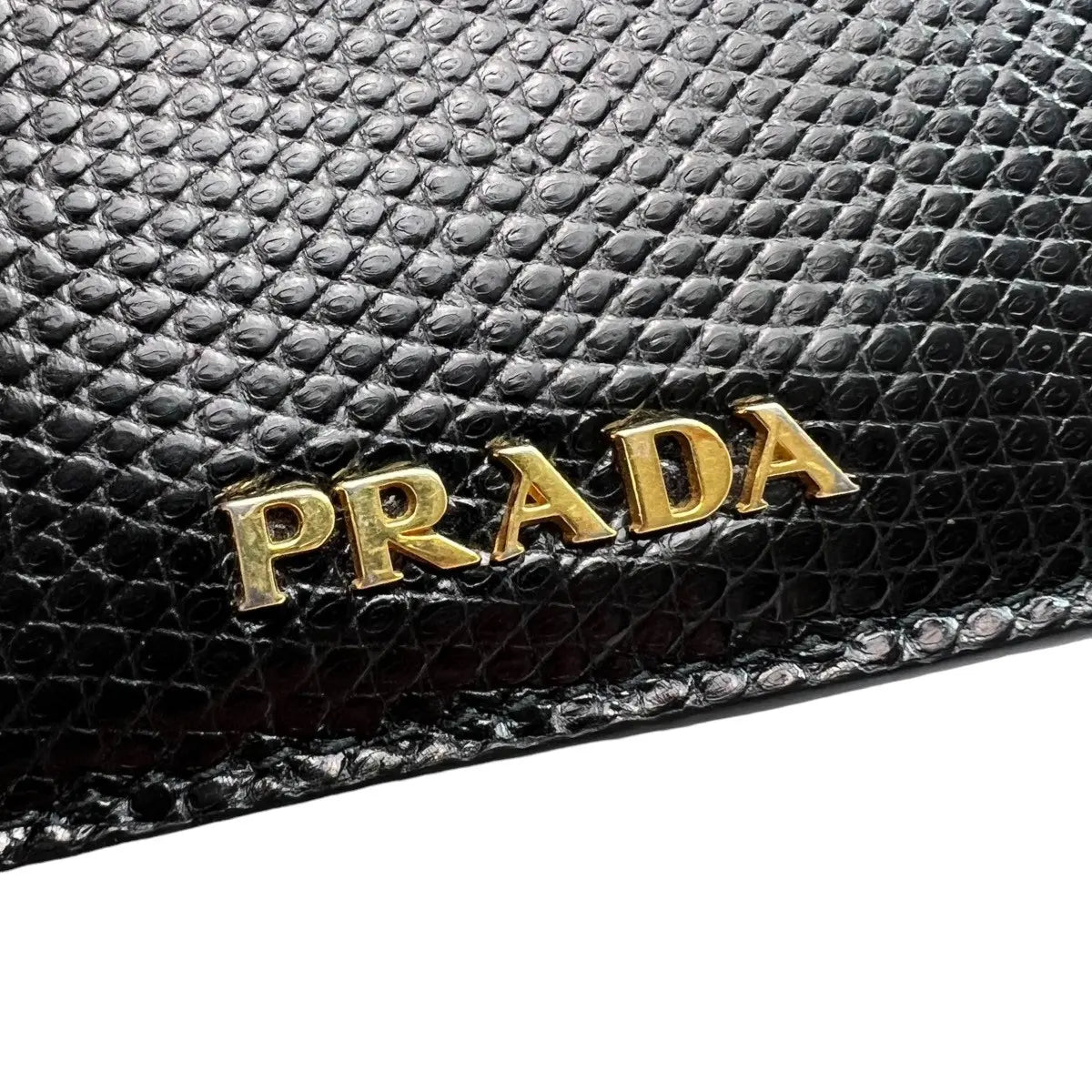 Prada Lizard Card Holder Wallet