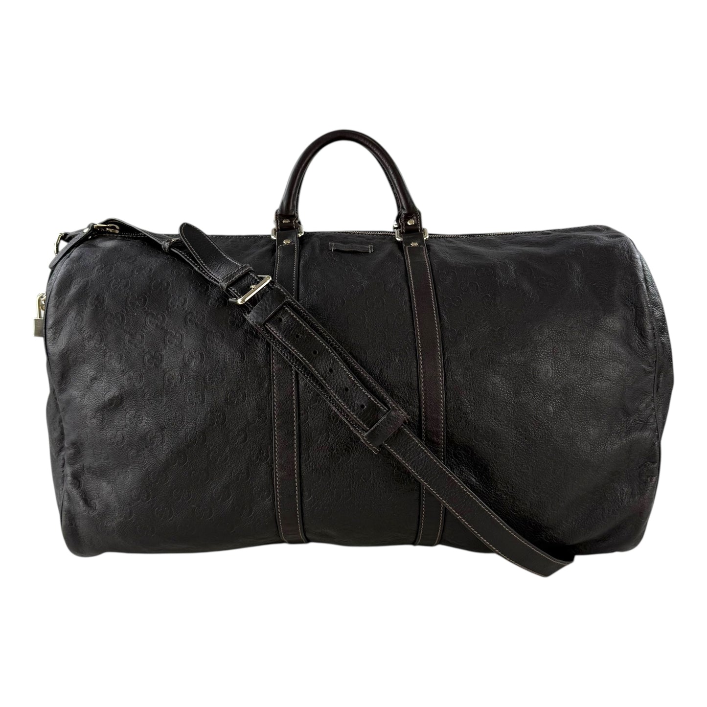 Gucci Leather Monogram Duffle Bag