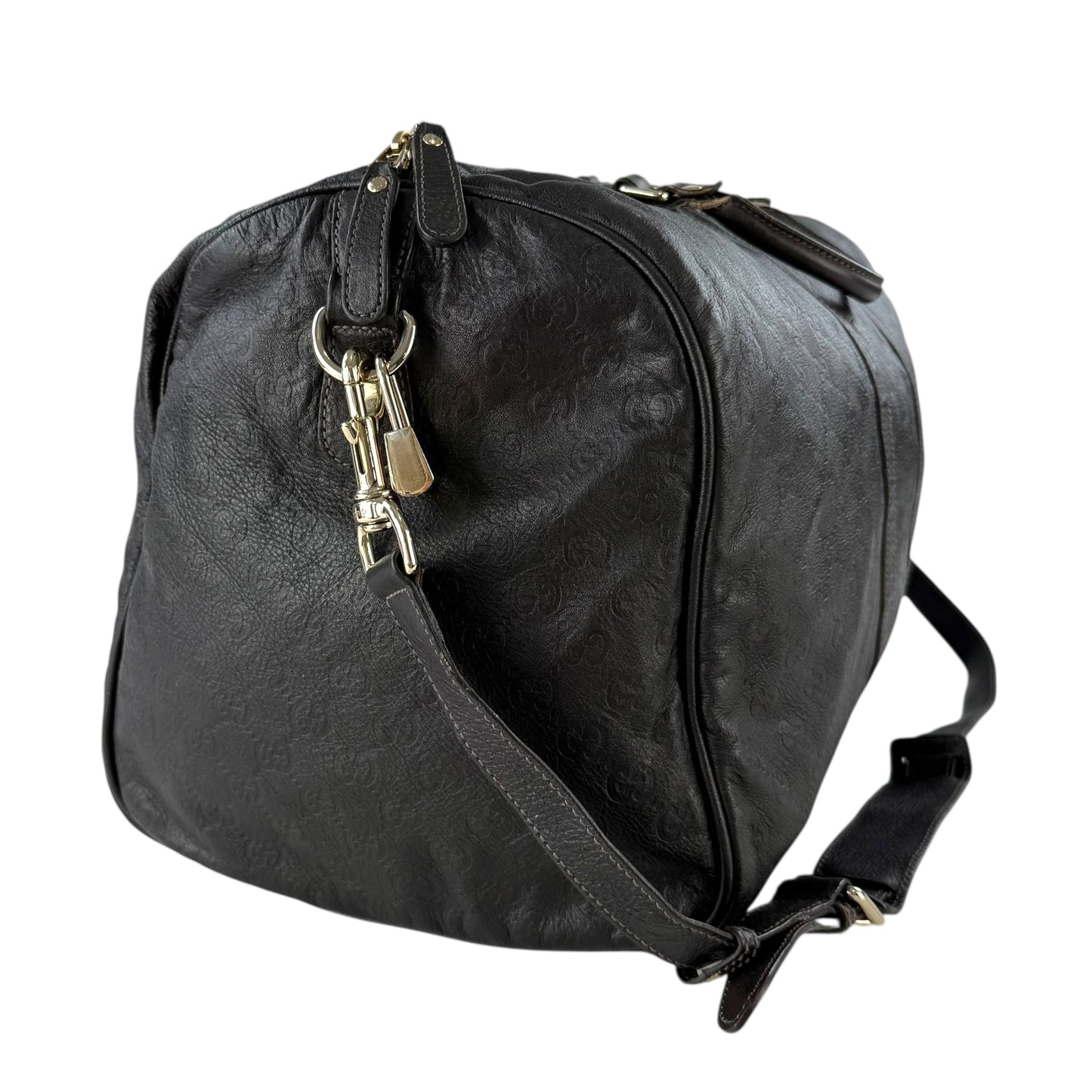 Gucci Leather Monogram Duffle Bag