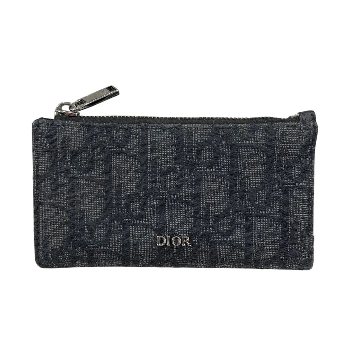 Dior Oblique Jacquard Zipper Card Holder Wallet