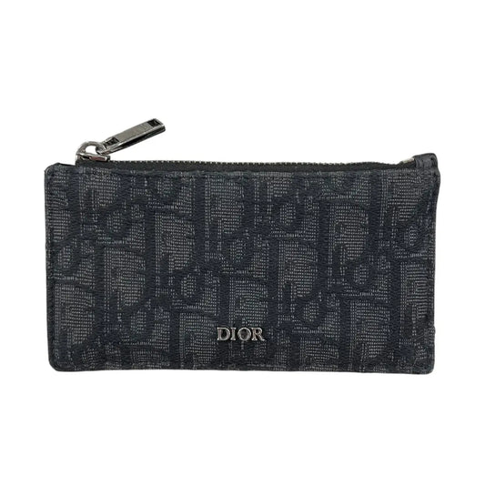 Dior Oblique Jacquard Zipper Card Holder Wallet