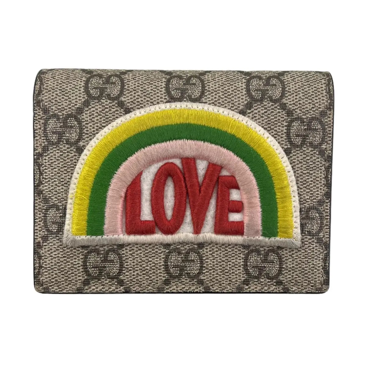 Gucci Rainbow Love Monogram Compact Wallet