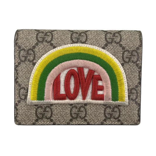 Gucci Rainbow Love Monogram Compact Wallet