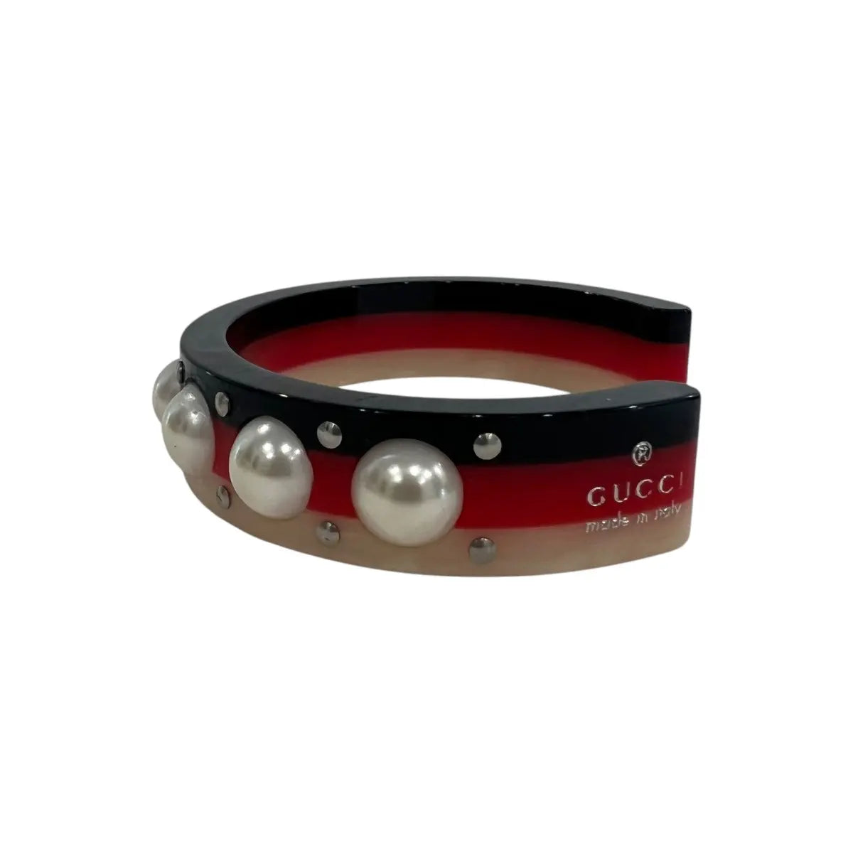 Gucci Bee & Pearl Resin Cuff Bracelet