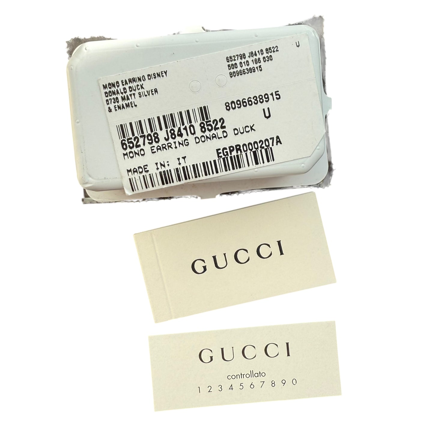 Gucci x Disney Donald Duck Silver Earring