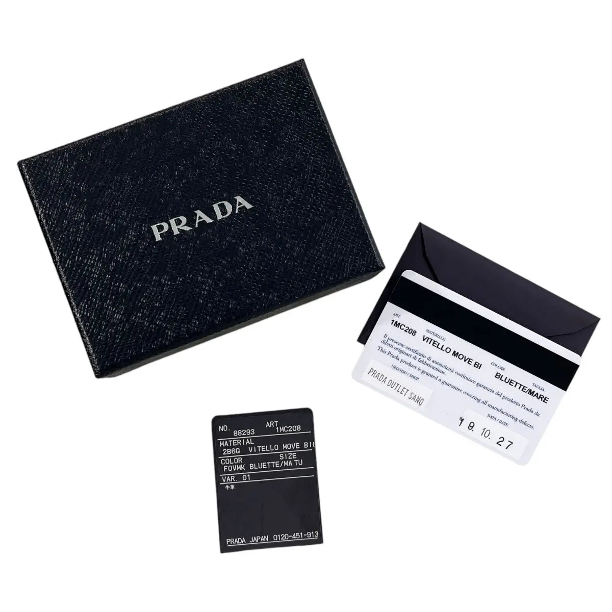 Prada Vitello Leather Card Holder Wallet