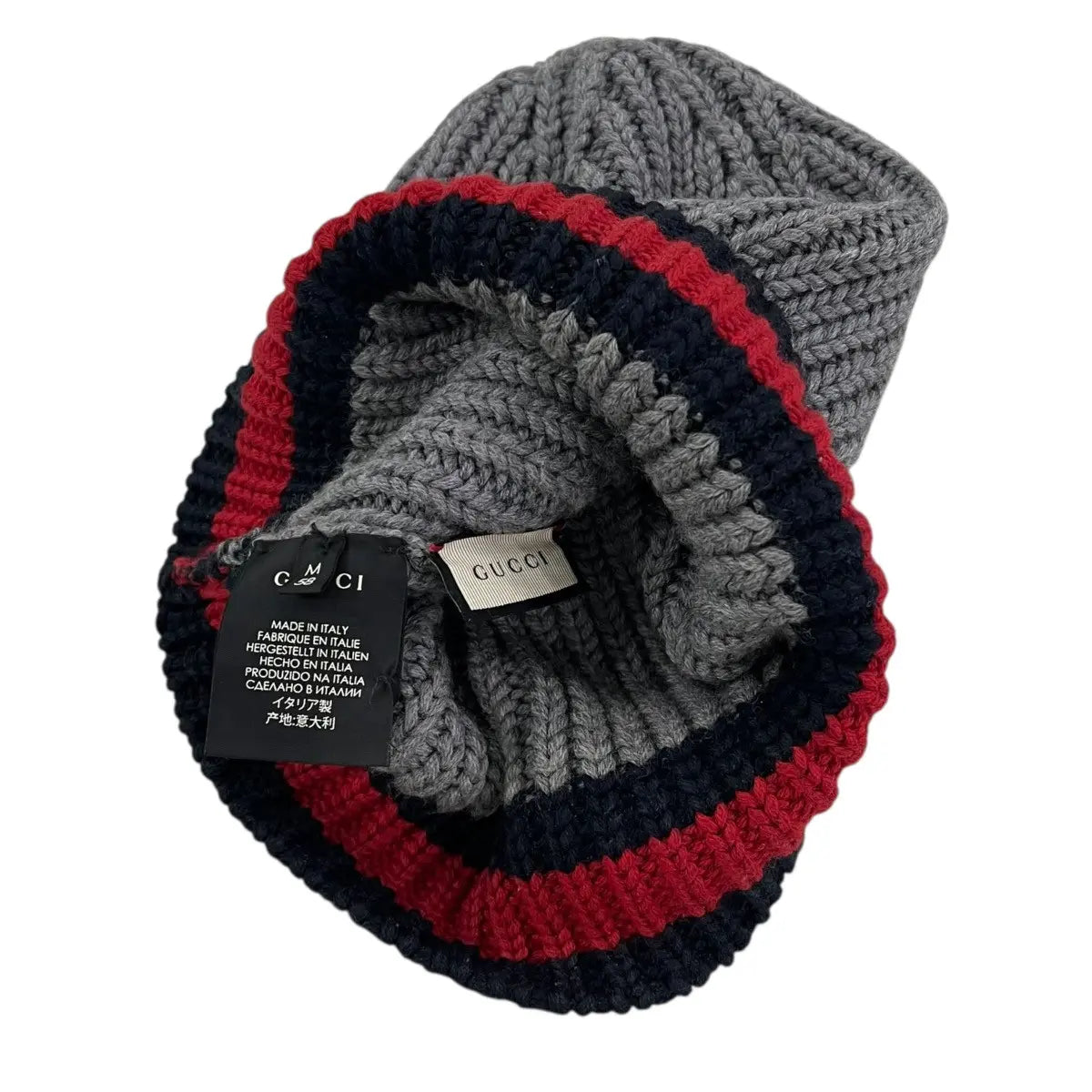 Gucci Web Stripe Wool Beanie Hat