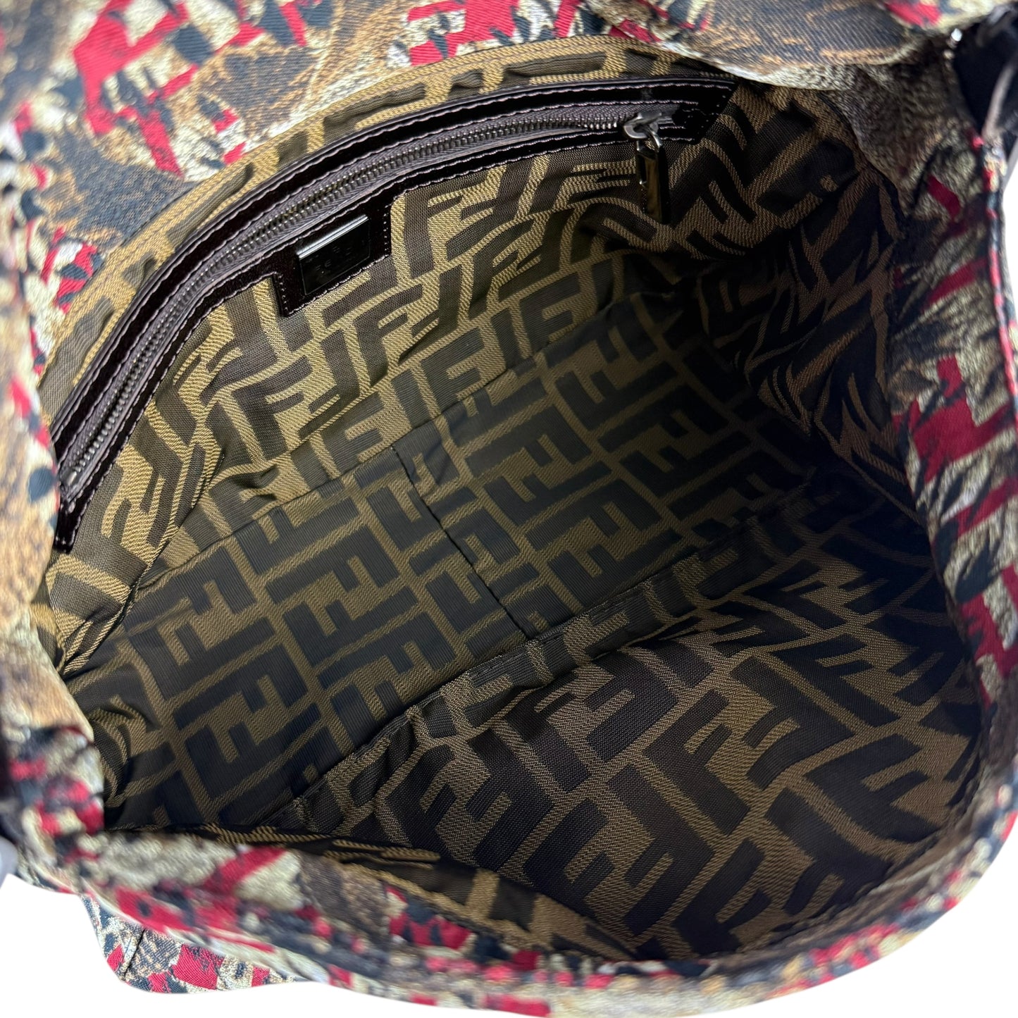 Fendi Zucca Falcon Mamma Baguette Shoulder Bag