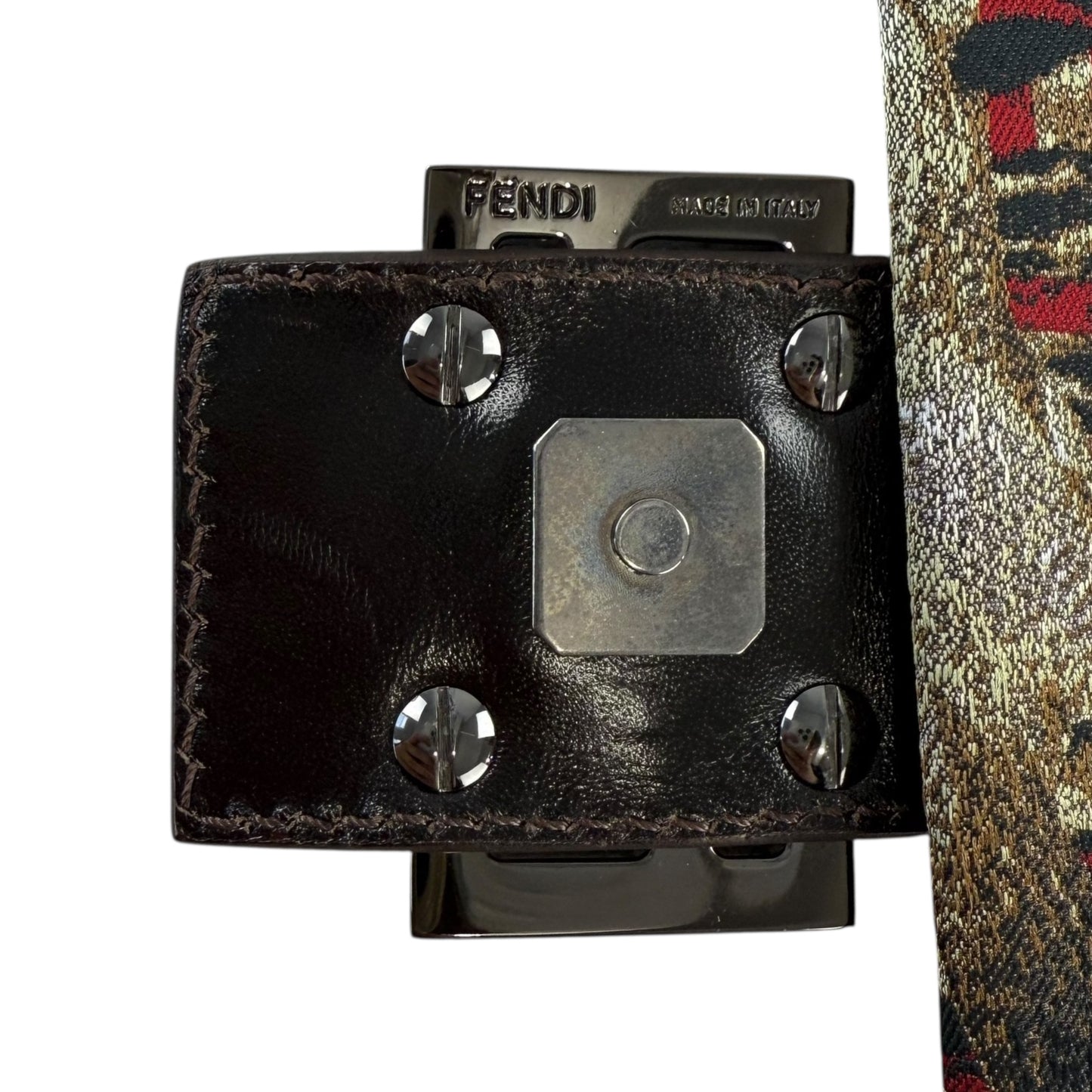 Fendi Zucca Falcon Mamma Baguette Shoulder Bag