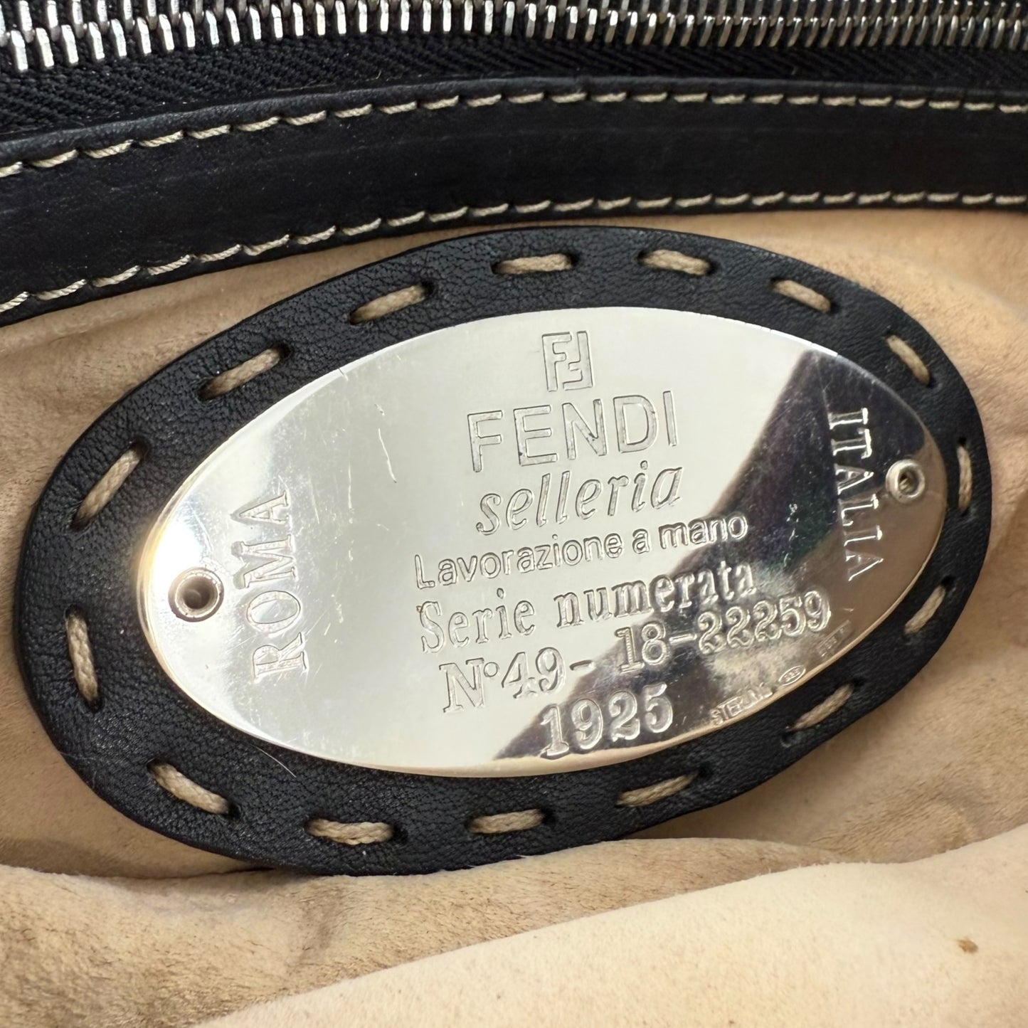 Fendi Embroidered Suede Baguette Shoulder Bag