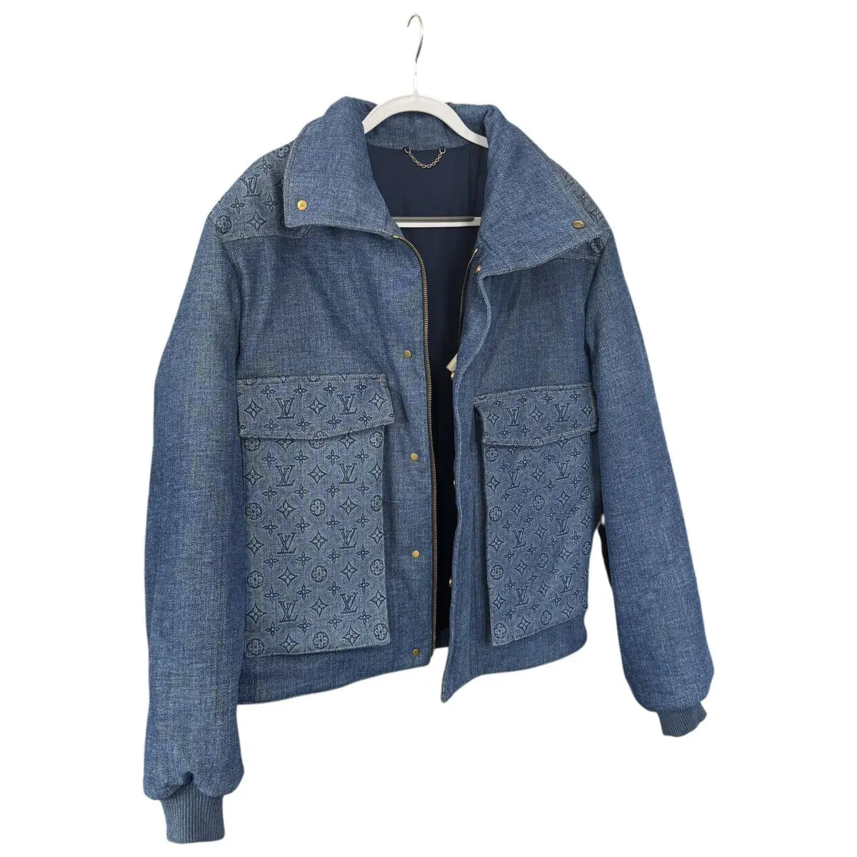 Louis Vuitton Monogram Padded Denim Jacket Indigo