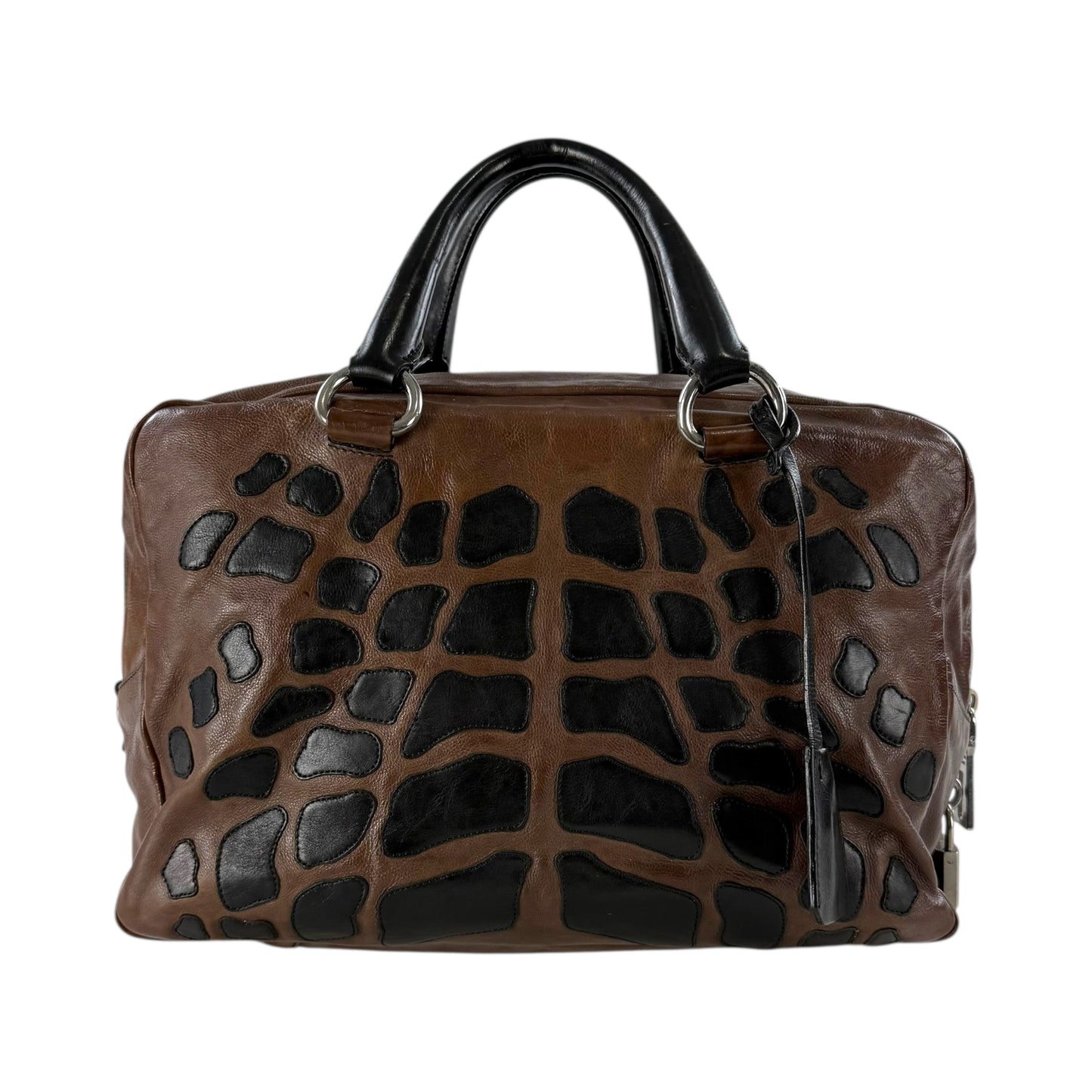 Prada Glace Calf Leather Boston Bag