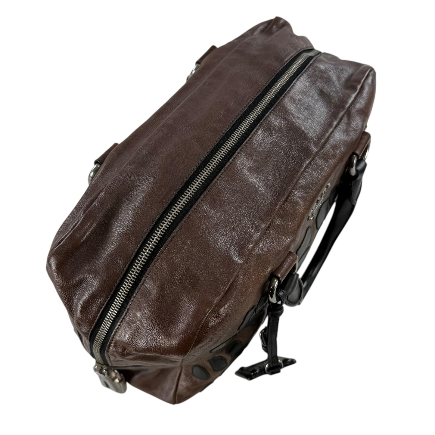 Prada Glace Calf Leather Boston Bag