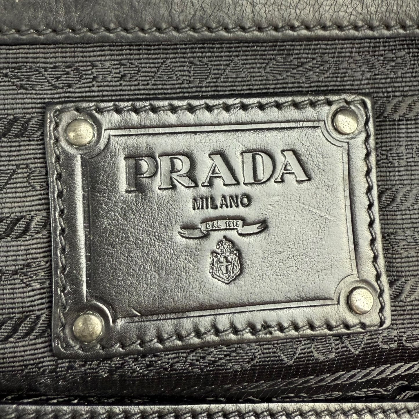 Prada Glace Calf Leather Boston Bag
