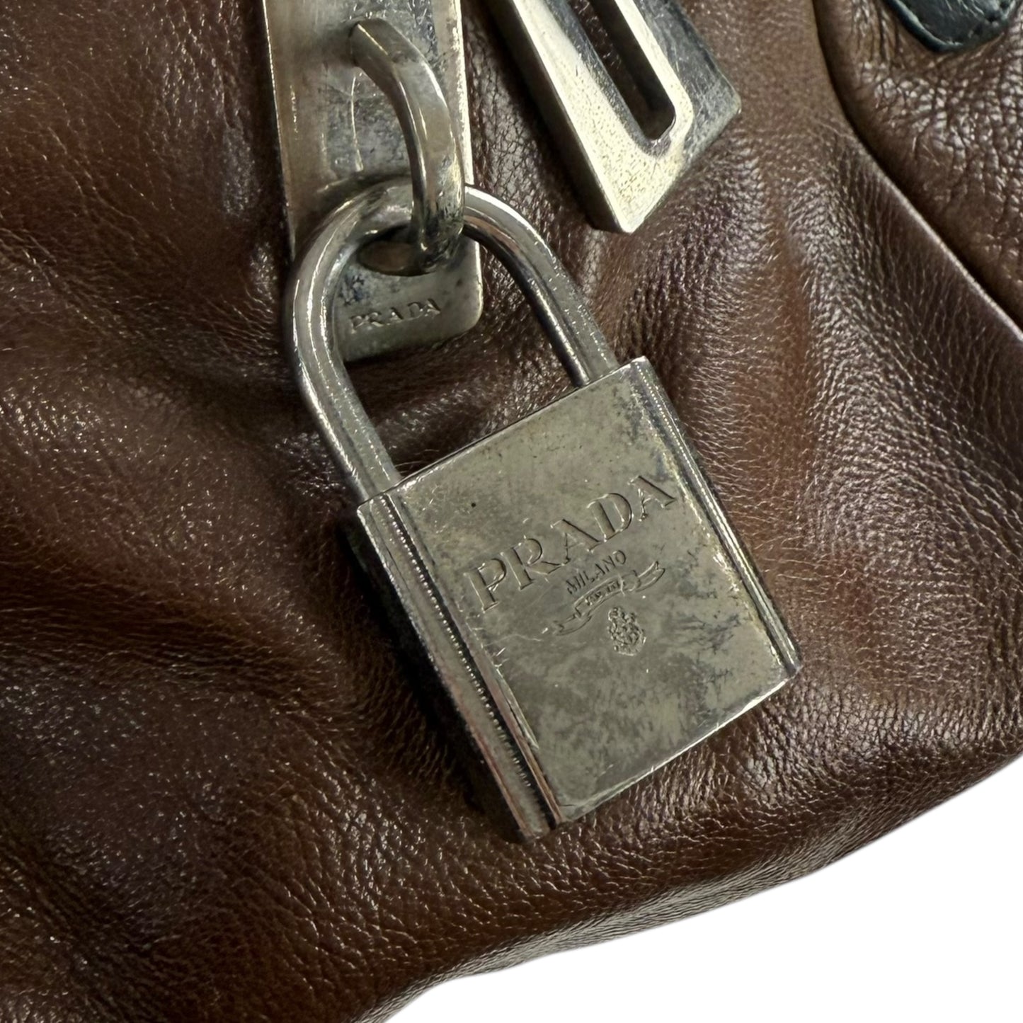 Prada Glace Calf Leather Boston Bag