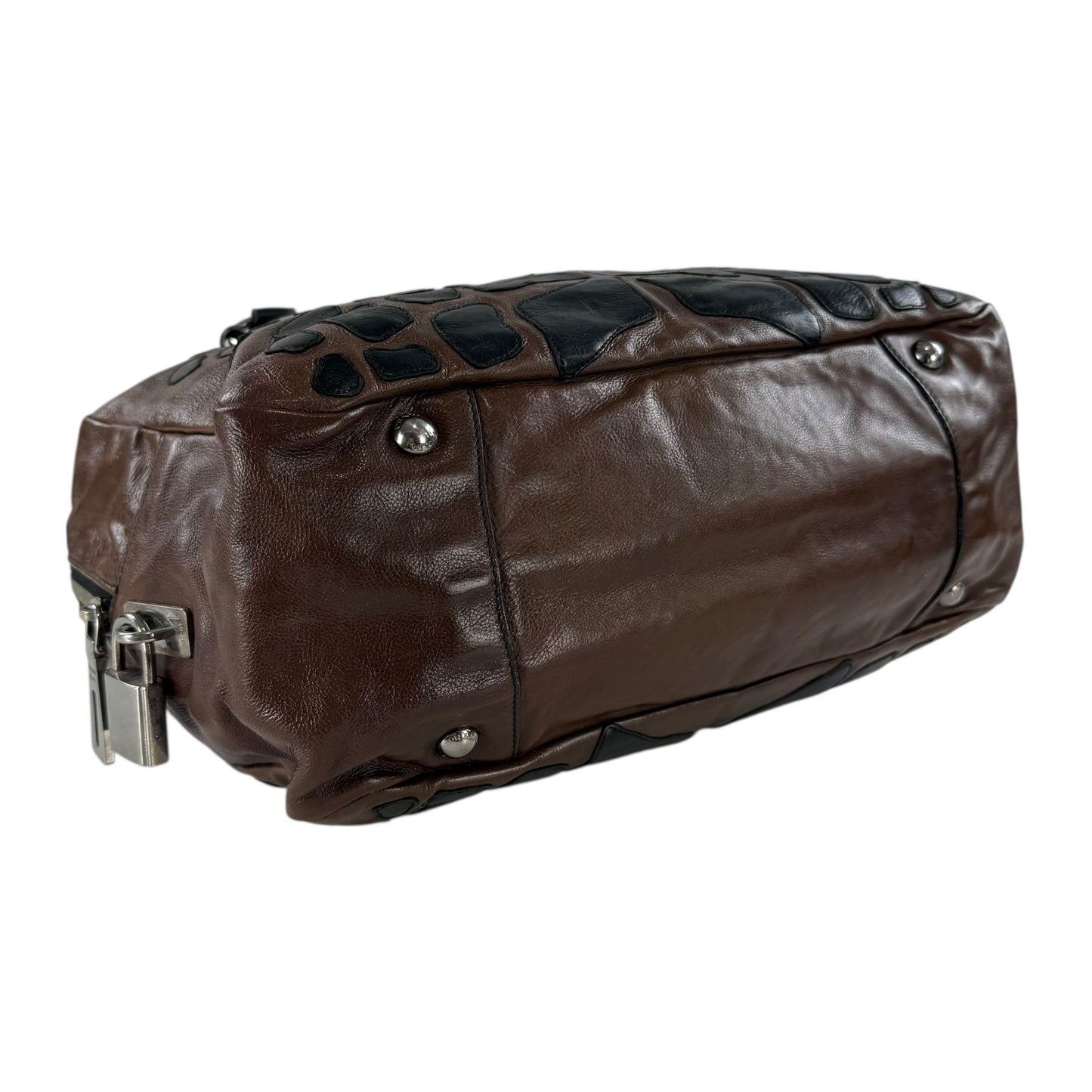 Prada Glace Calf Leather Boston Bag