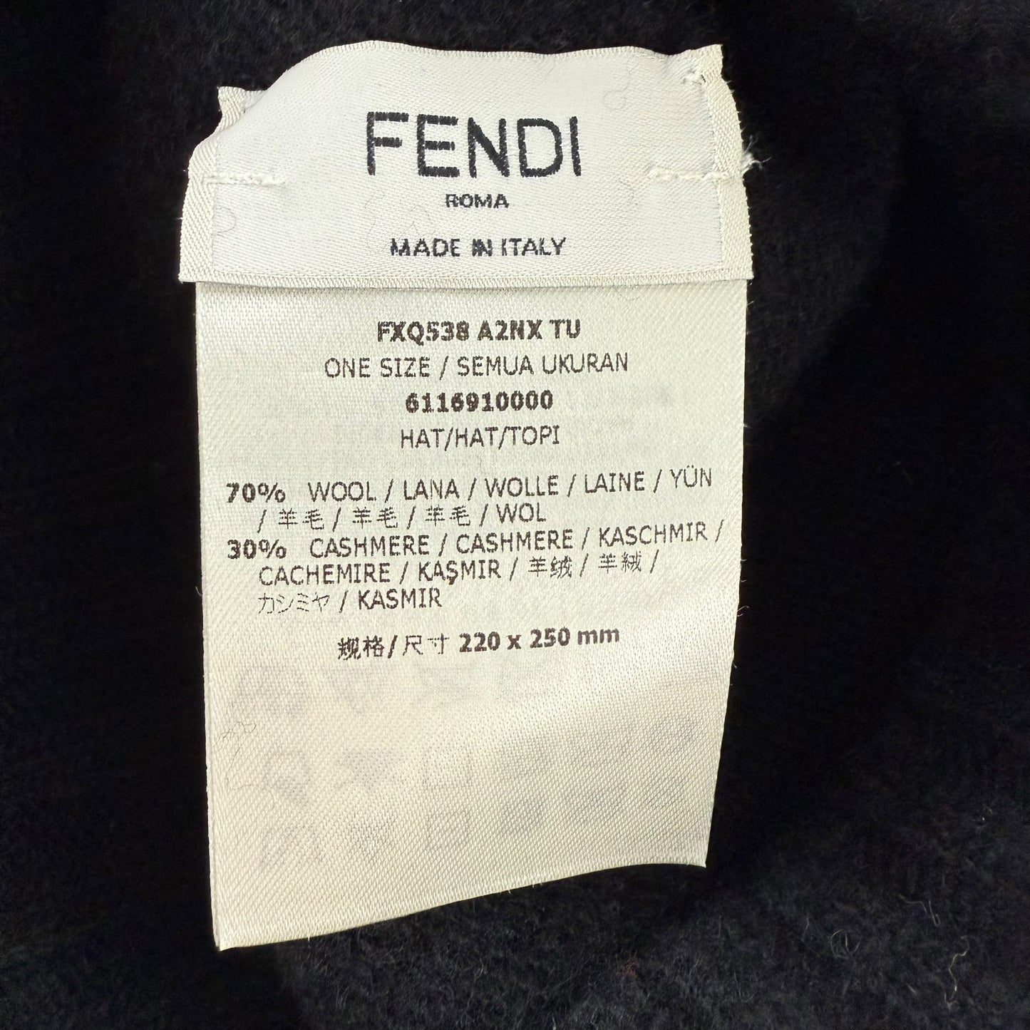 Fendi Zucca Wool Beanie Hat