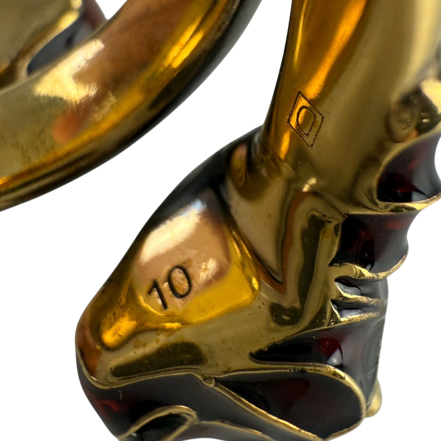 Gucci Double Tiger Head Gold Rhinestone Ring