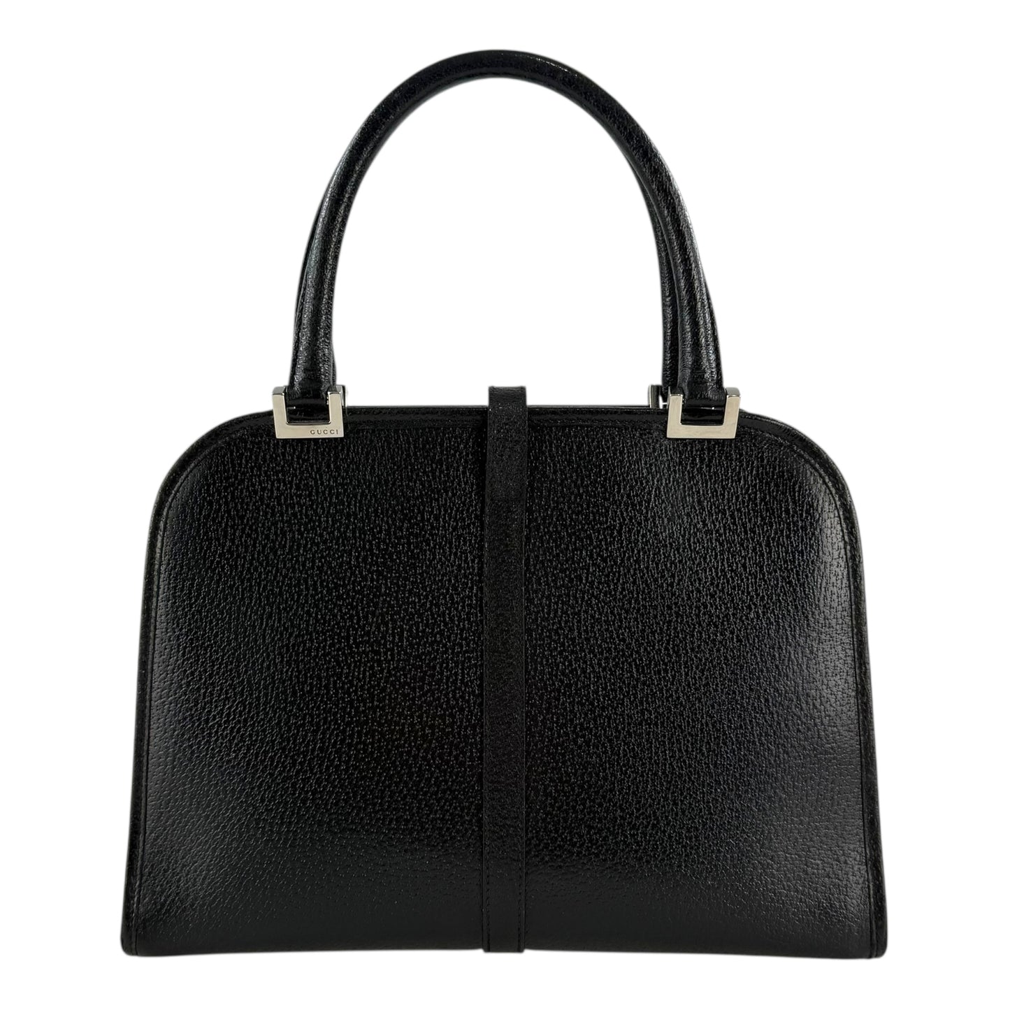 Gucci Jackie Piston Lock Leather Top Handle Handbag