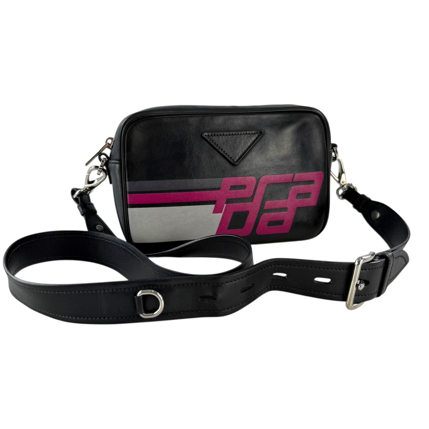 Prada Racing Logo Leather Crossbody Shoulder Bag