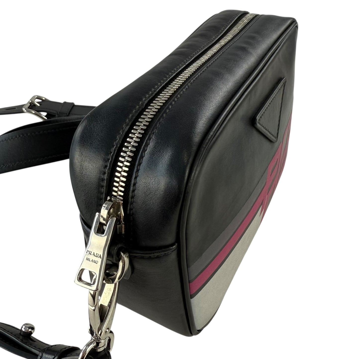 Prada Racing Logo Leather Crossbody Shoulder Bag