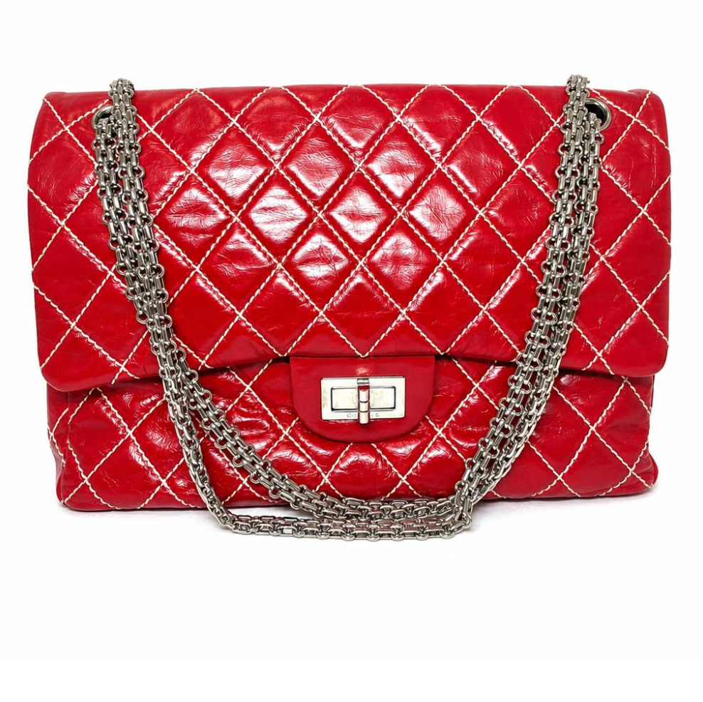 Chanel Quilted Glazed Calfskin 2.55 Reissue Surpique Double Flap