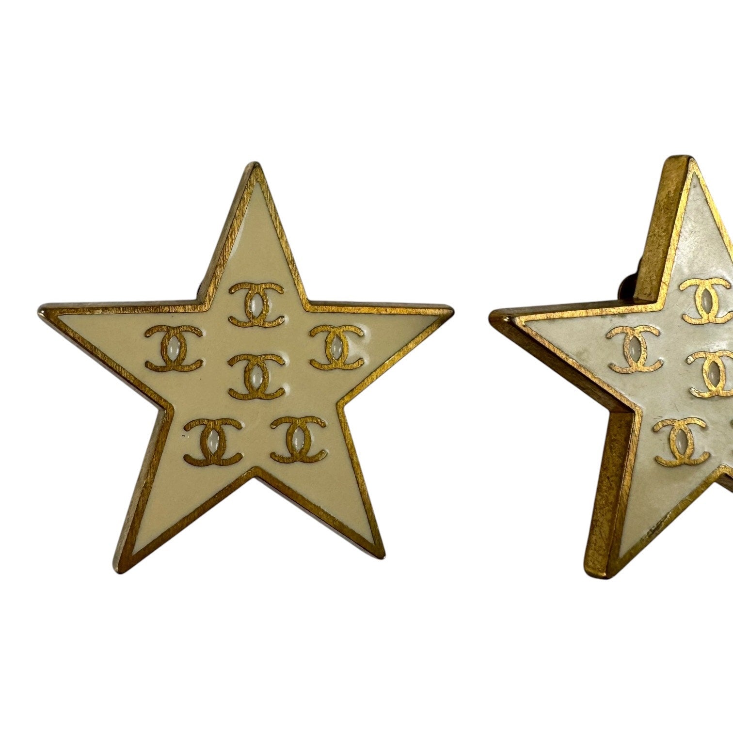 Chanel Vintage CC Star Earrings