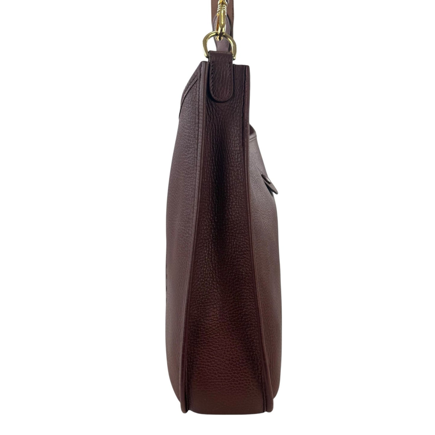 Hermes Brown Leather Taurillon Clemence Evelyne Gen I PM Bag